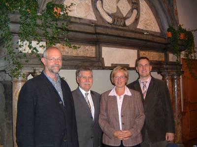 Heiner Bruns, Leiter des Amtes fr Grnflchen und Umweltschutz der Stadt Mnster, Udo Ring, Brgermeister von Raesfeld, Diana Brmmel, Vorsitzende der CDU Raesfeld-Erle, Klaus Witzisk, Firma ABT-Witzisk, Raesfeld