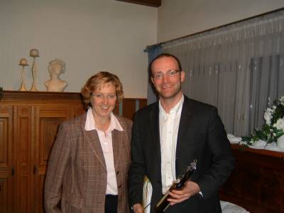 Diana Brmmel, Vorsitzende des Gemeindeverbandes und Jens Spahn, MdB